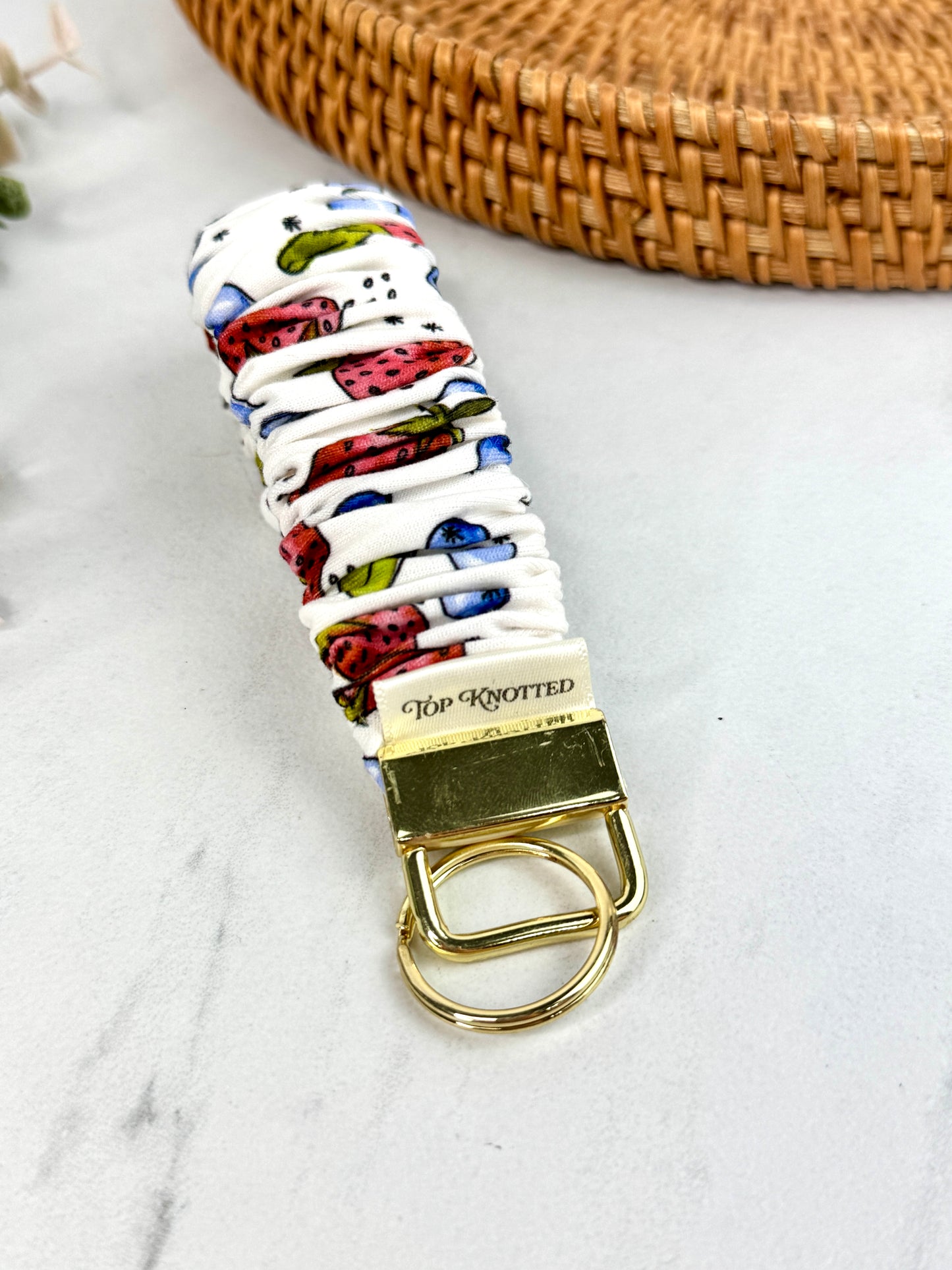 Berries and Cream Scrunchie Wristlet