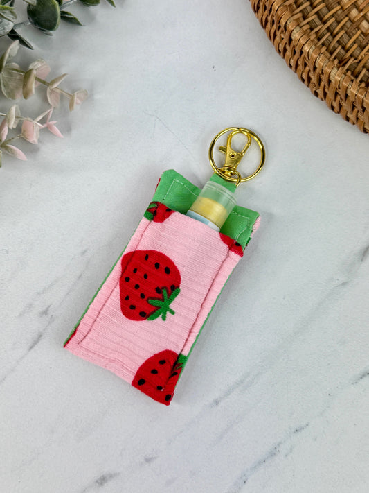 Strawberry Swirl Lip Balm Keychain