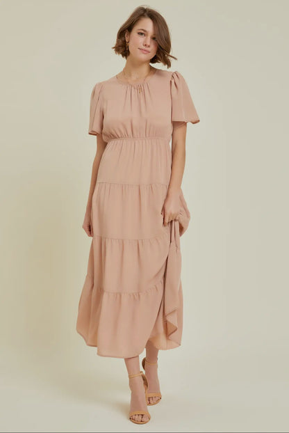 Sweet Sophistication Midi Tiered Ruffle Dress