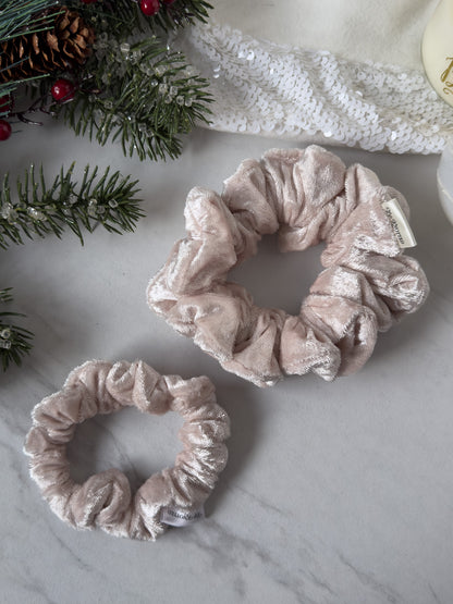 Champagne Velvet Scrunchie