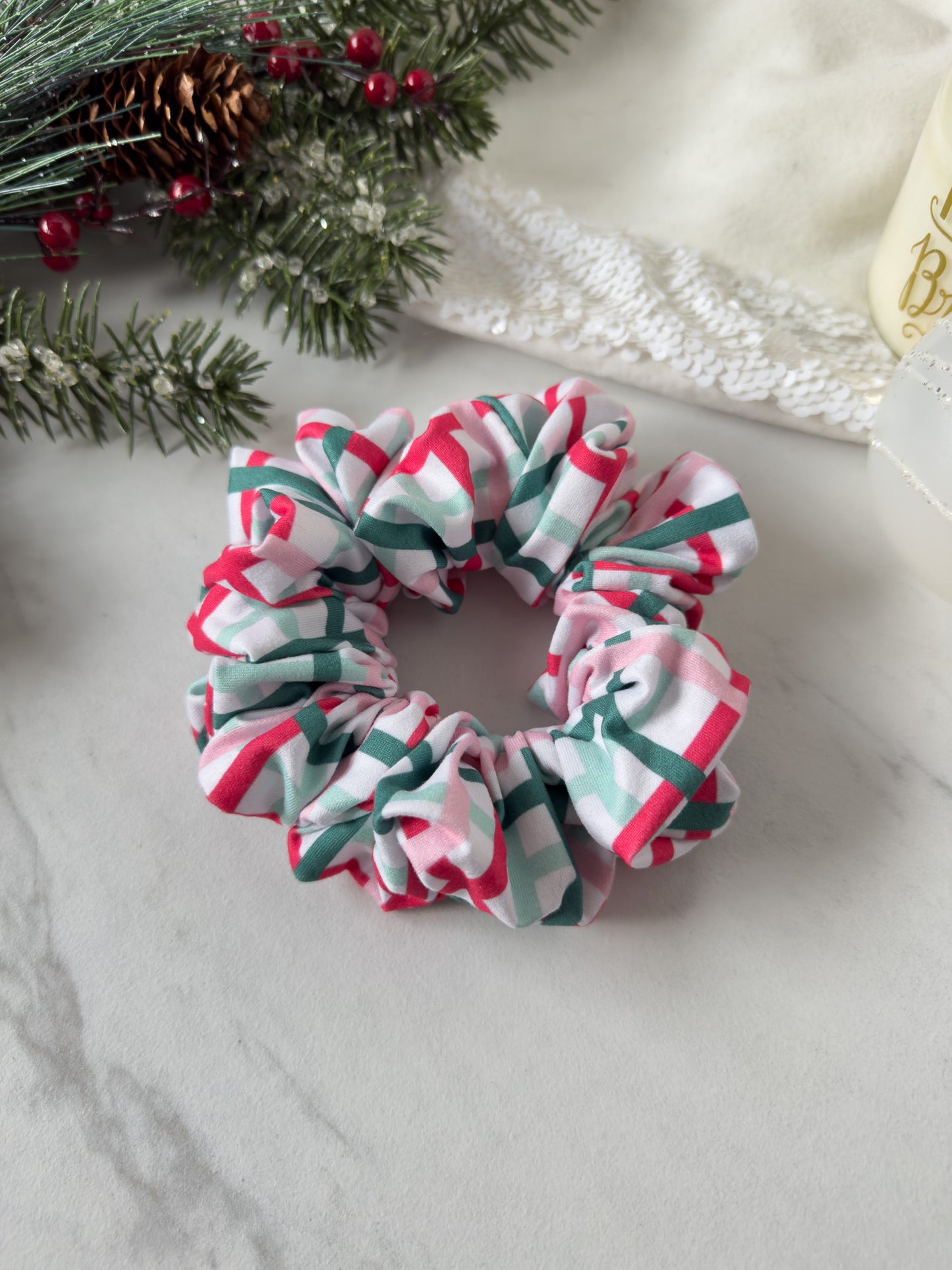 Wavy Winter Plaid Scrunchie