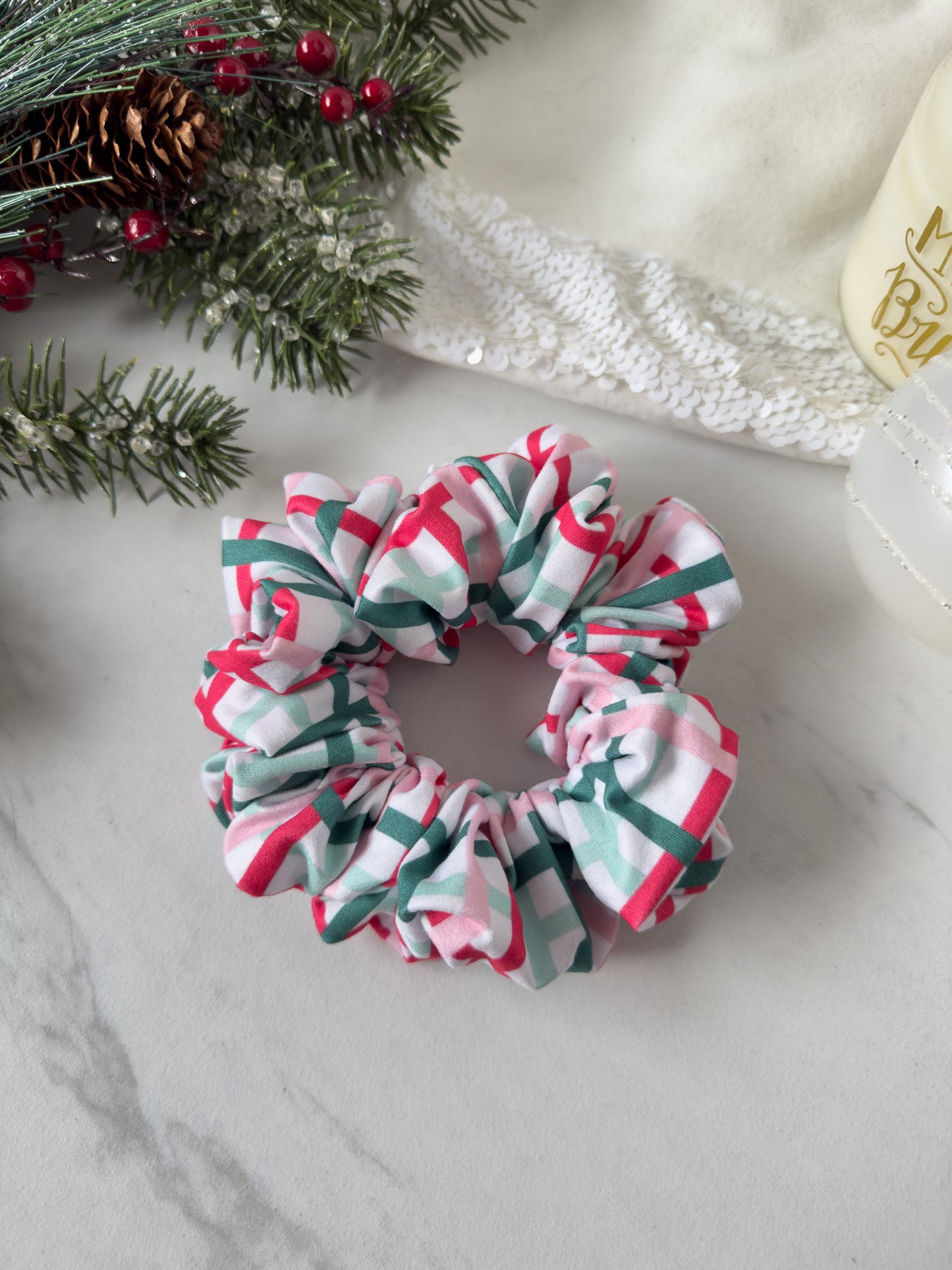 Wavy Winter Plaid Scrunchie