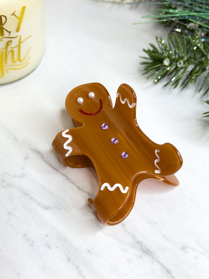Gingerbread Man Holiday Claw