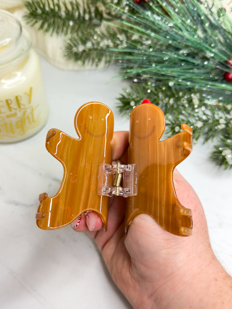 Gingerbread Man Holiday Claw