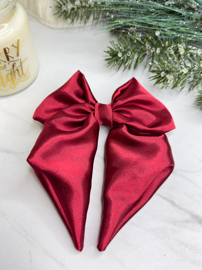 Cranberry Bow Clip