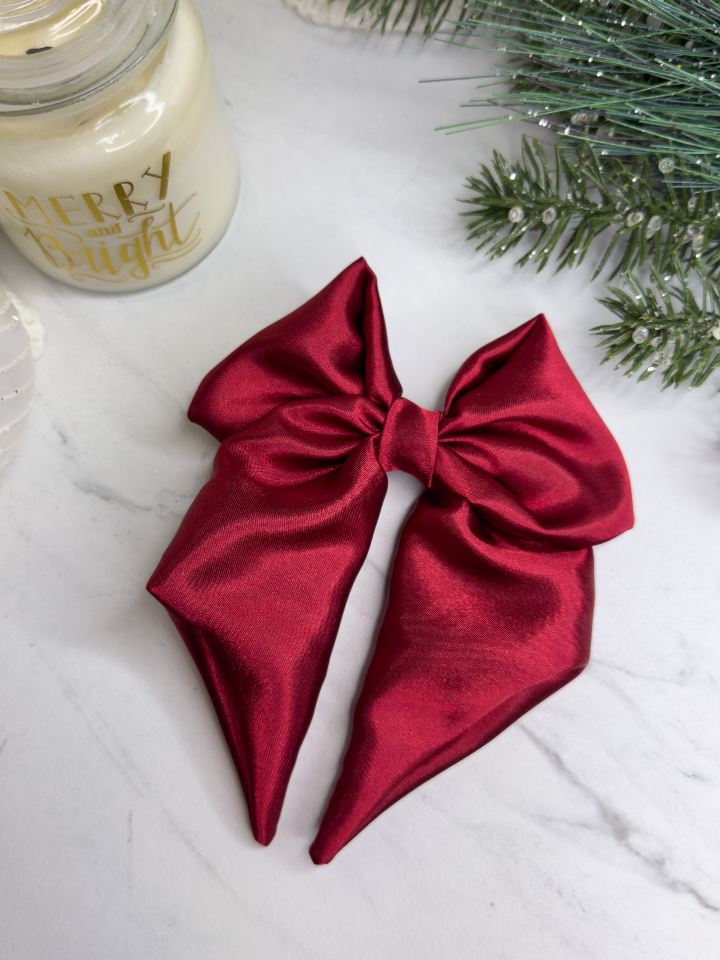 Cranberry Bow Clip