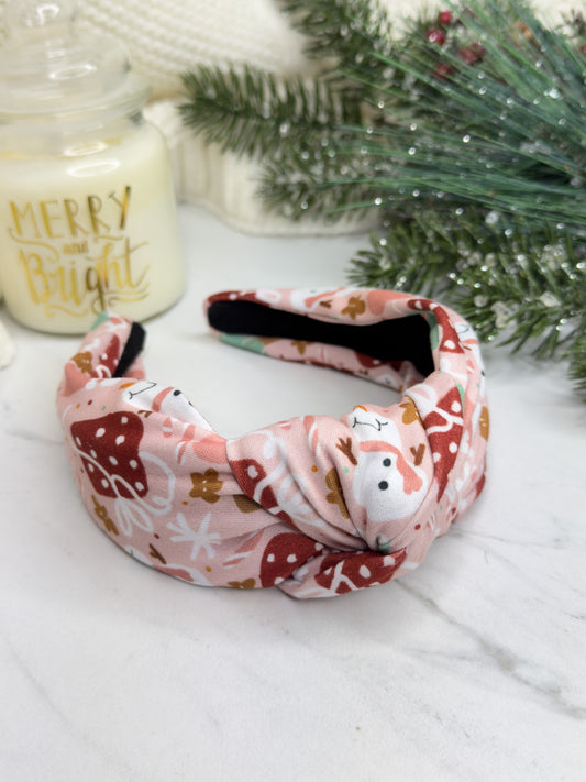 Pink Gingerbread Dreams Knotted Headband
