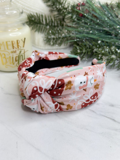 Pink Gingerbread Dreams Knotted Headband