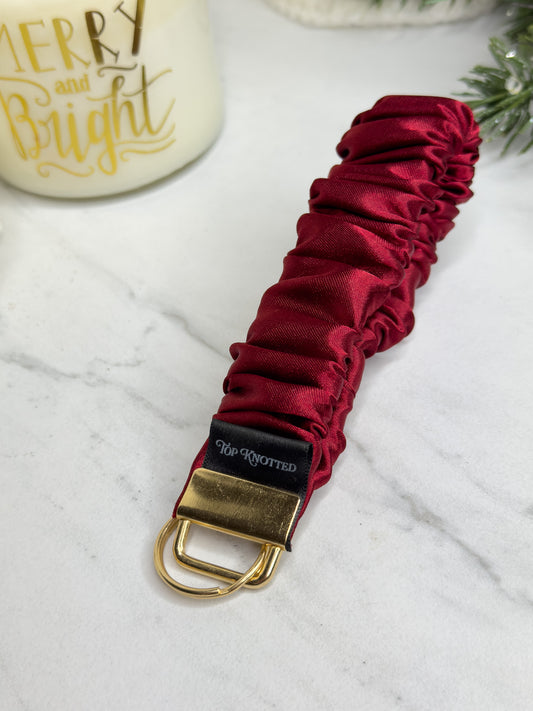 Cranberry Scrunchie Wristlet