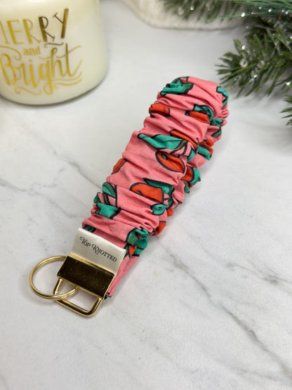Pink Cranberry Cheer Scrunchie Wristlet