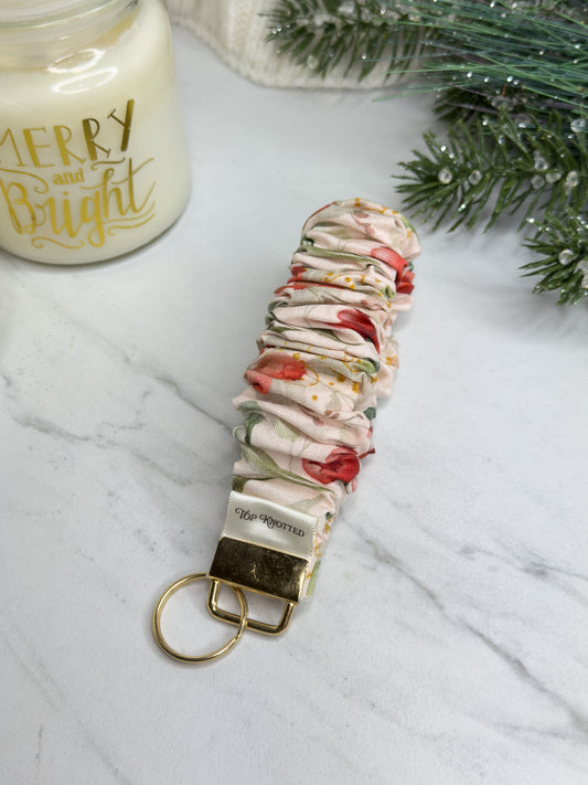 Cranberry Holly Scrunchie Wristlet