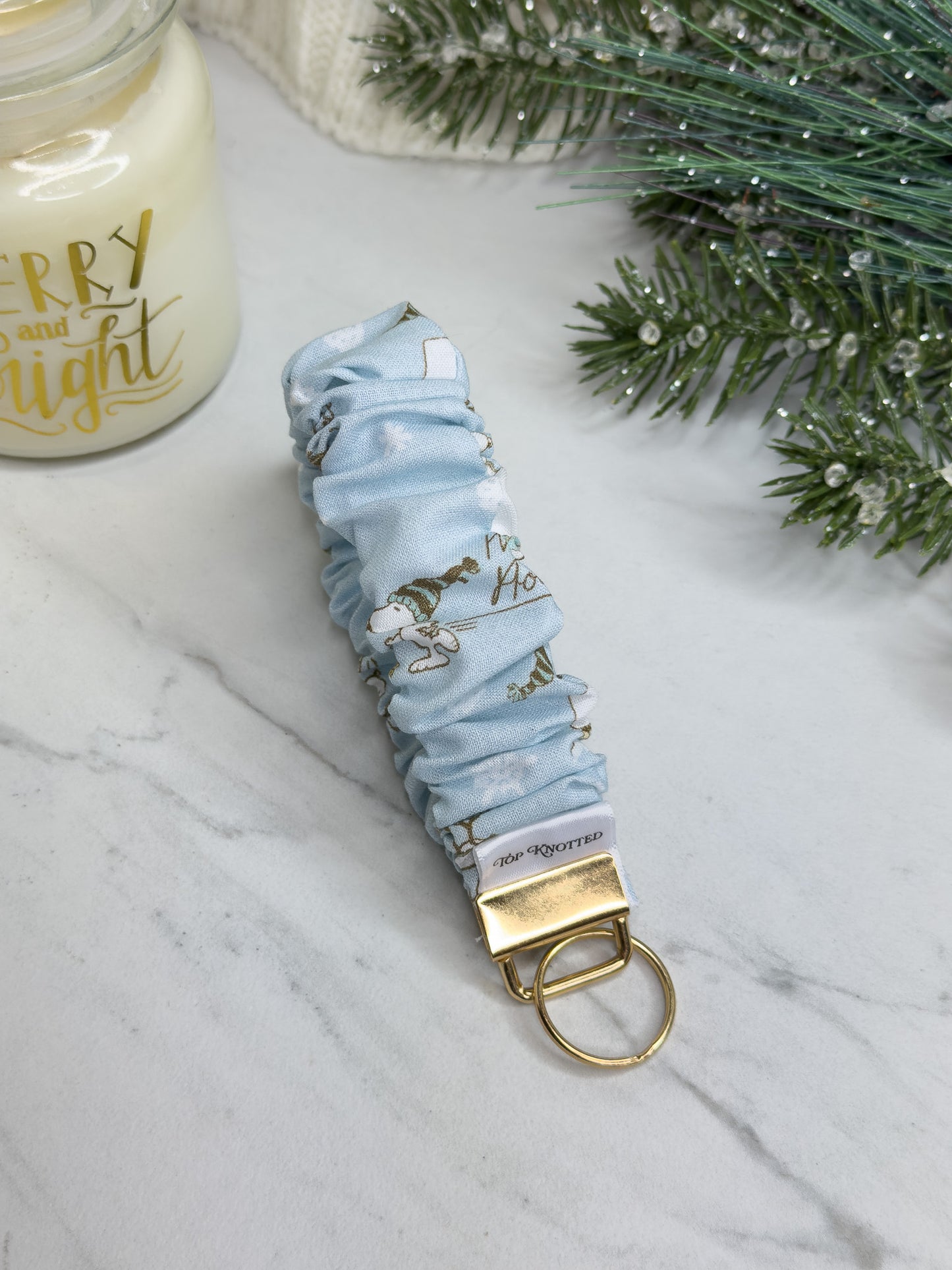 Snoopy Happy Holidays Scrunchie Wristlet