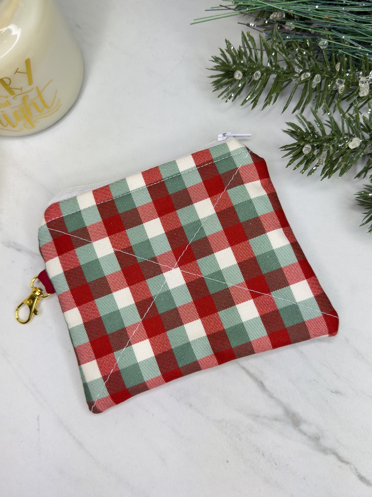 Plaid-Mas Mini Wallet Keychain