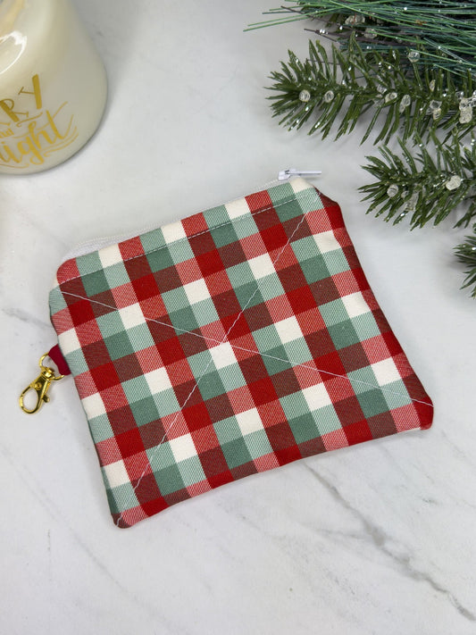 Plaid-Mas Mini Wallet Keychain