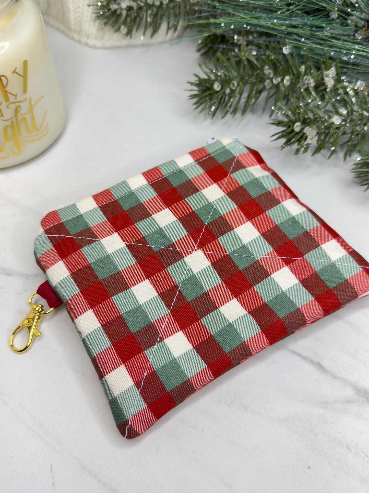 Plaid-Mas Mini Wallet Keychain