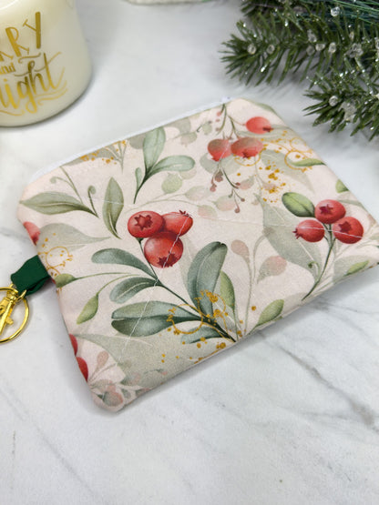 Cranberry Holly Mini Wallet Keychain