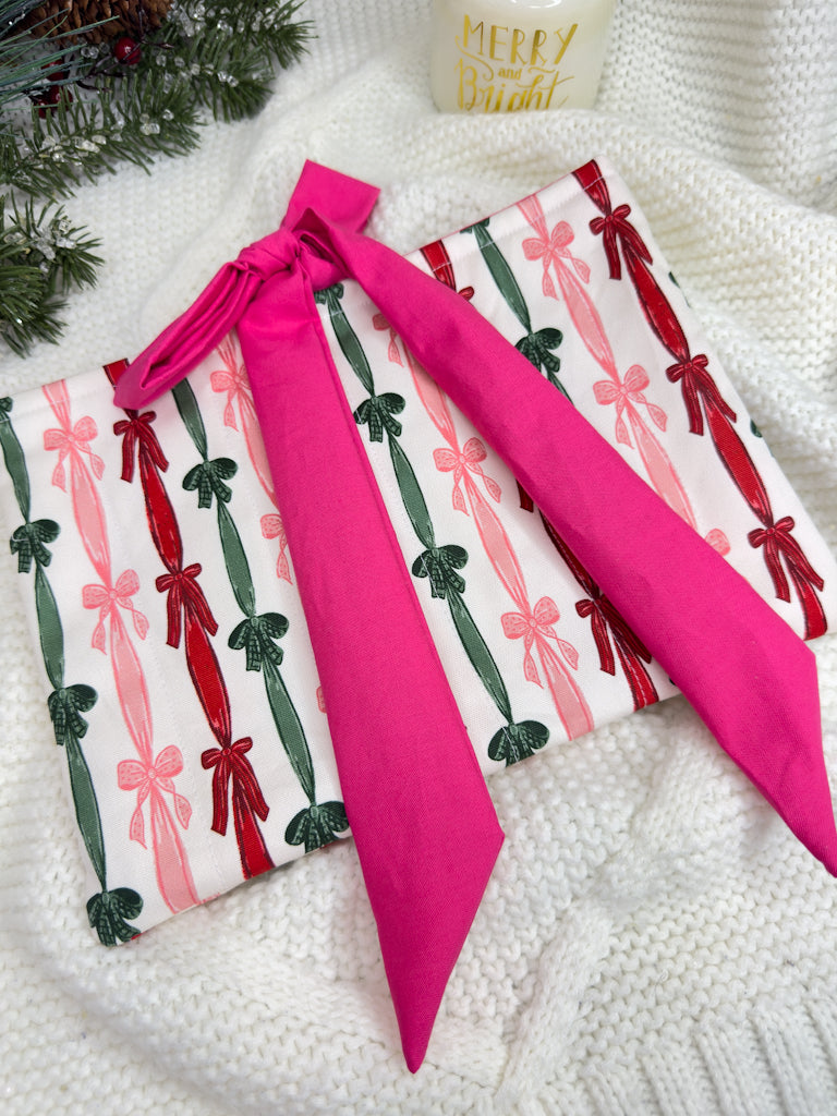 Merry Bows Quilted Book Sleeve