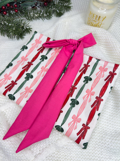 Merry Bows Quilted Book Sleeve