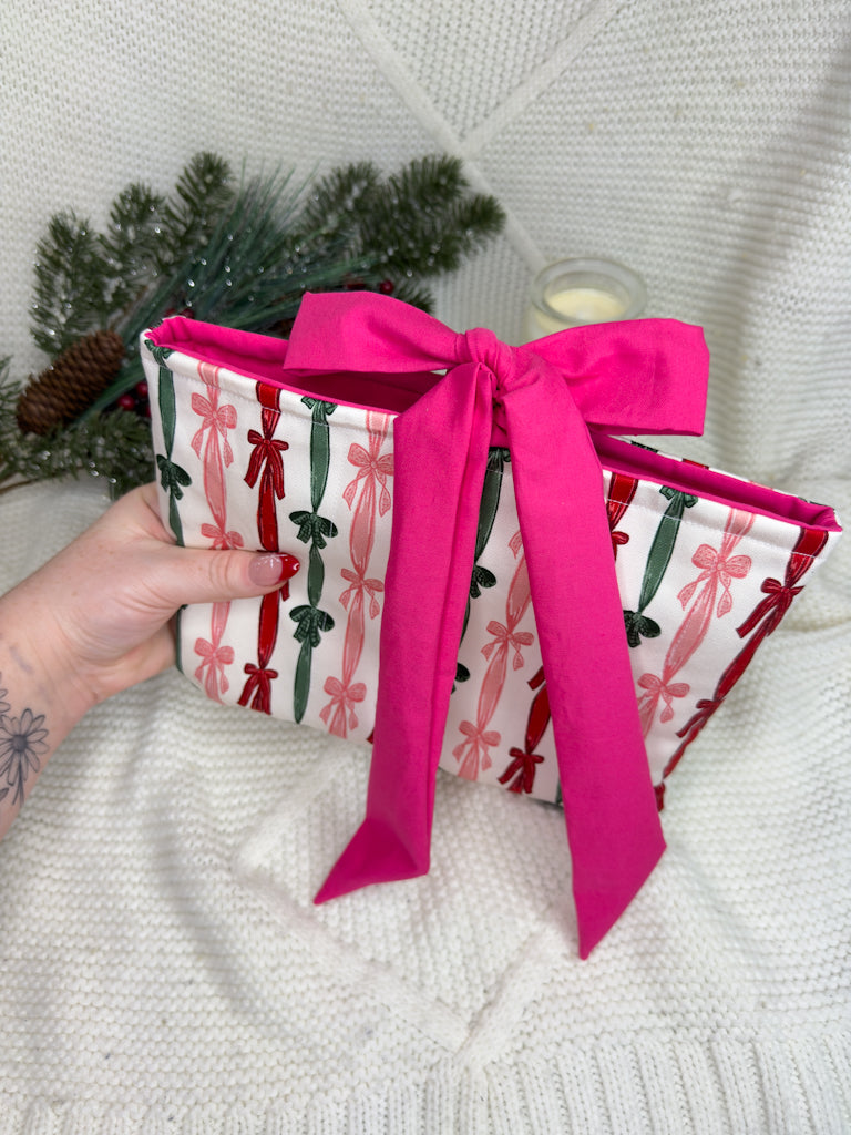 Merry Bows Quilted Book Sleeve