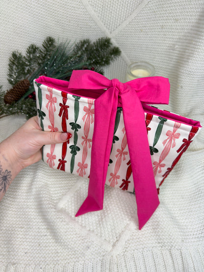 Merry Bows Quilted Book Sleeve