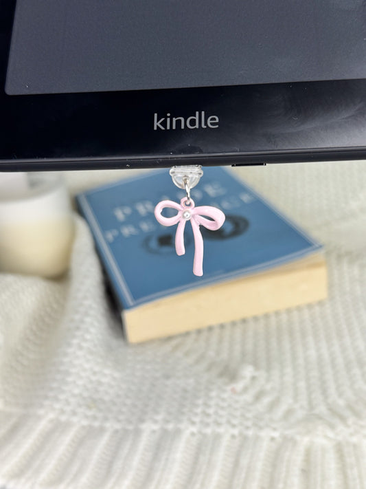 Pink Bow Kindle Charm