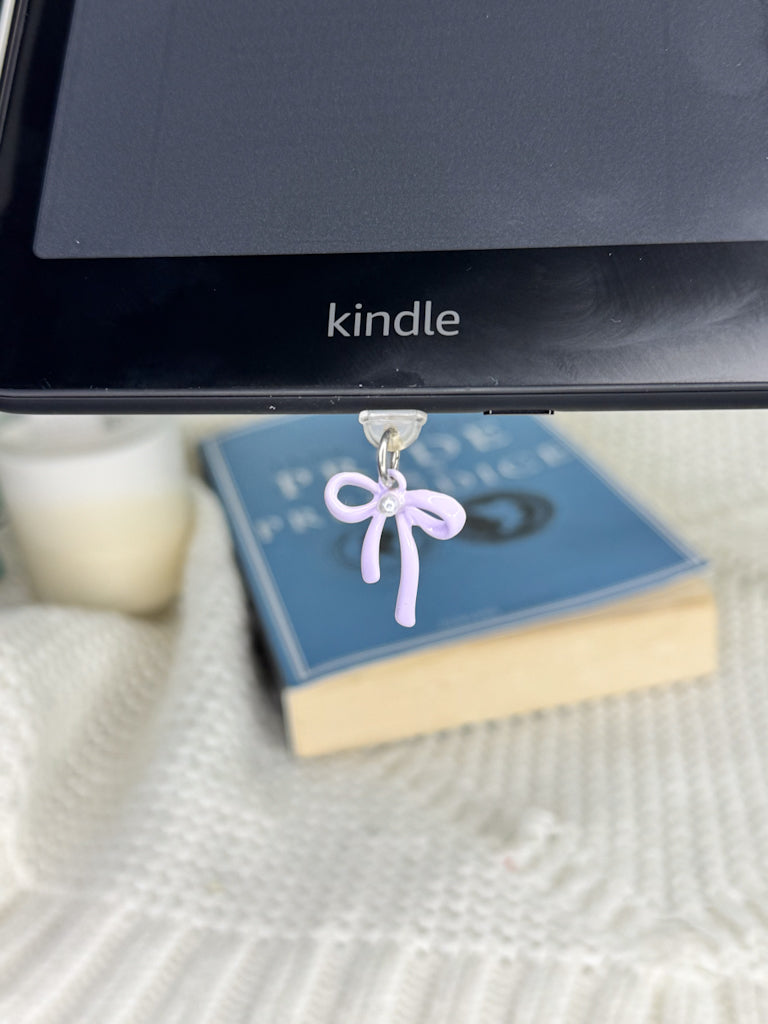 Purple Bow Kindle Charm