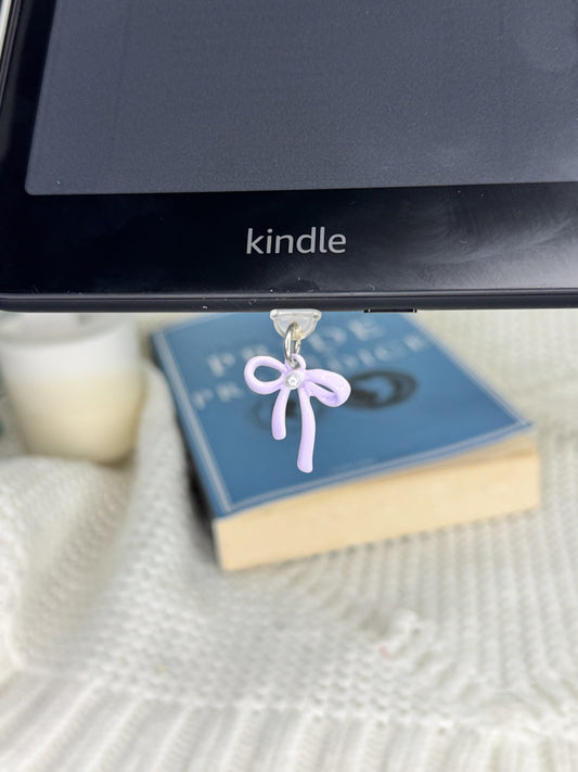 Purple Bow Kindle Charm