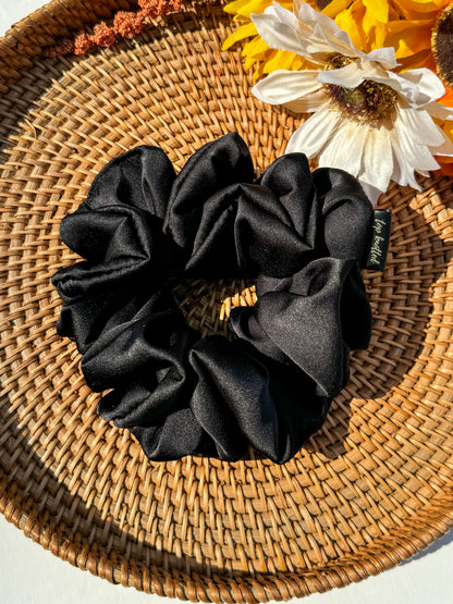 Black Satin | Classic Scrunchie