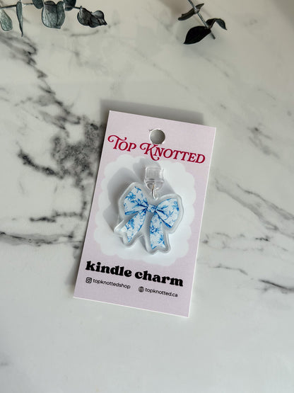 Blue Bow Kindle & USB-C Dust Plug Charm