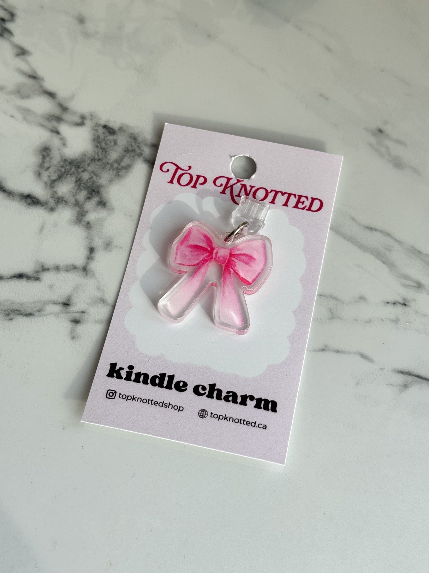 Bubblegum Bow Kindle & USB-C Dust Plug Charm