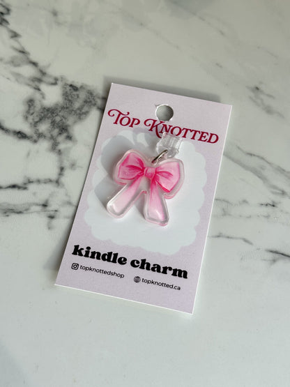 Bubblegum Bow Kindle & USB-C Dust Plug Charm