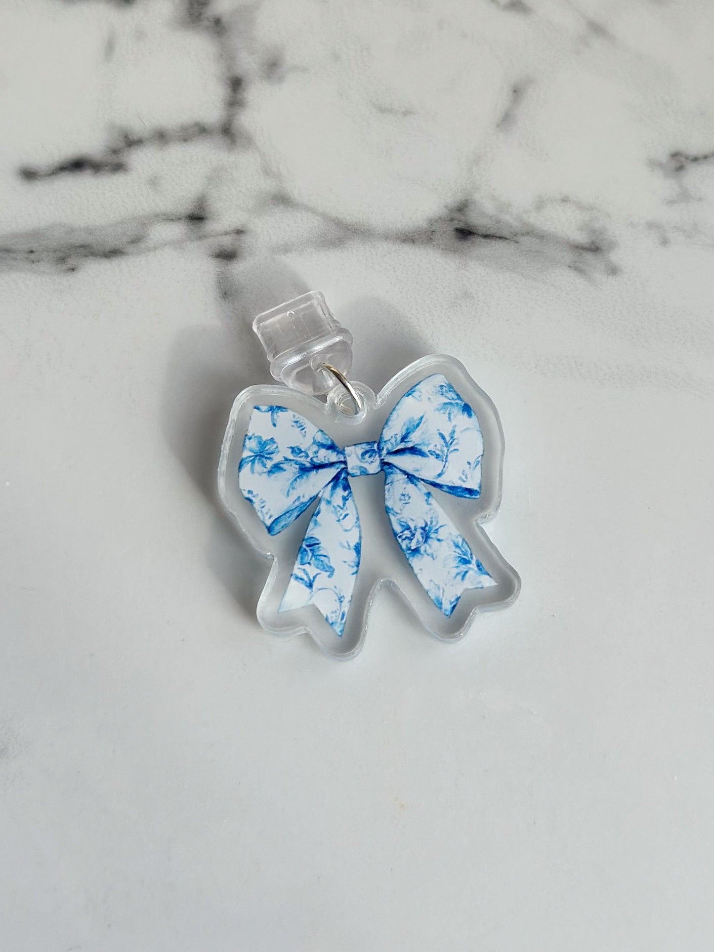 Blue Bow Kindle & USB-C Dust Plug Charm