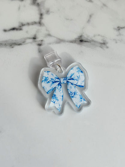 Blue Bow Kindle & USB-C Dust Plug Charm