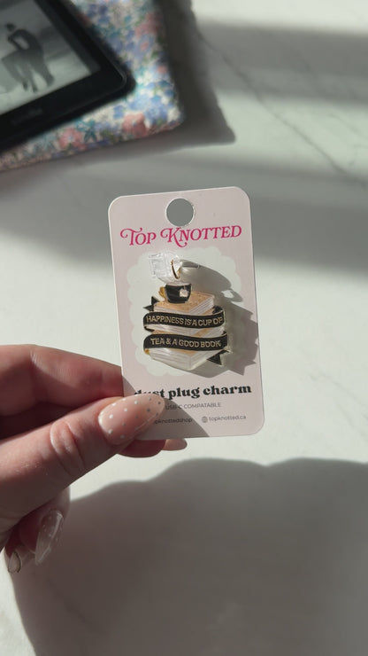 Tea and a Good Book Kindle & USB-C Dust Plug Charm