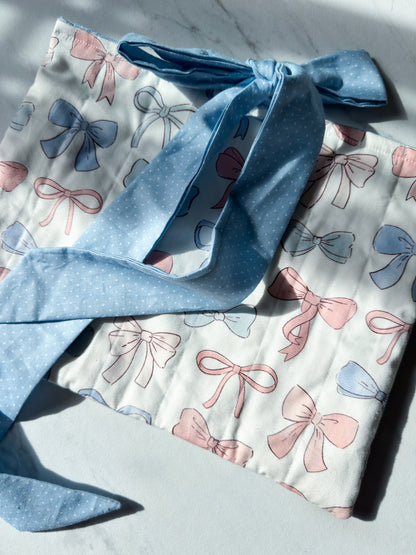 Bow Bliss Quilted Book Sleeve