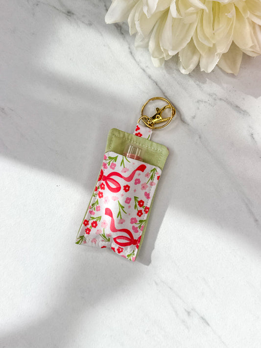 Floral Bow Lip Balm Keychain