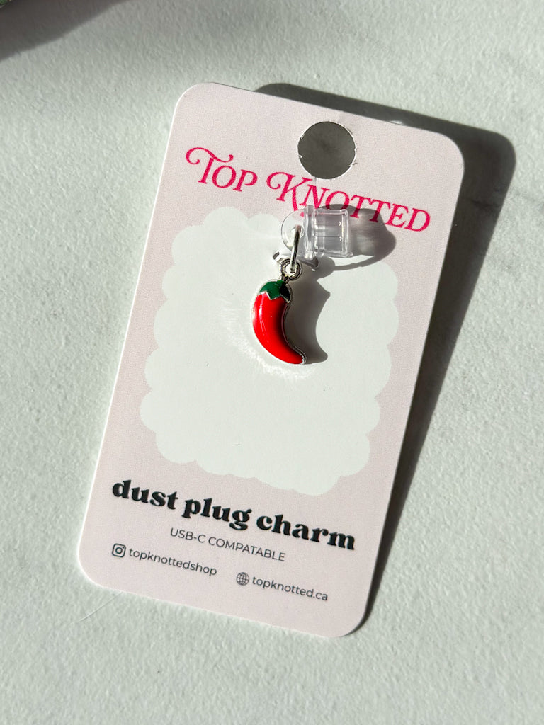 Chili Pepper Kindle & USB-C Dust Plug Charm