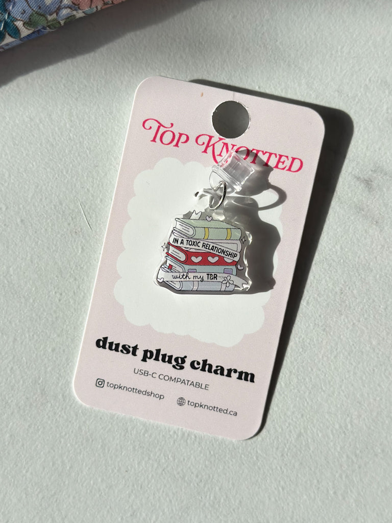 Toxic TBR Kindle & USB-C Dust Plug Charm