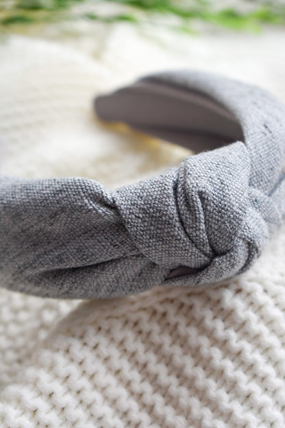 Smoke Linen | Knotted Headband